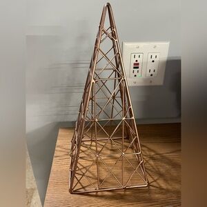 Target rose gold table home decor pyramid artwork Christmas tree metal